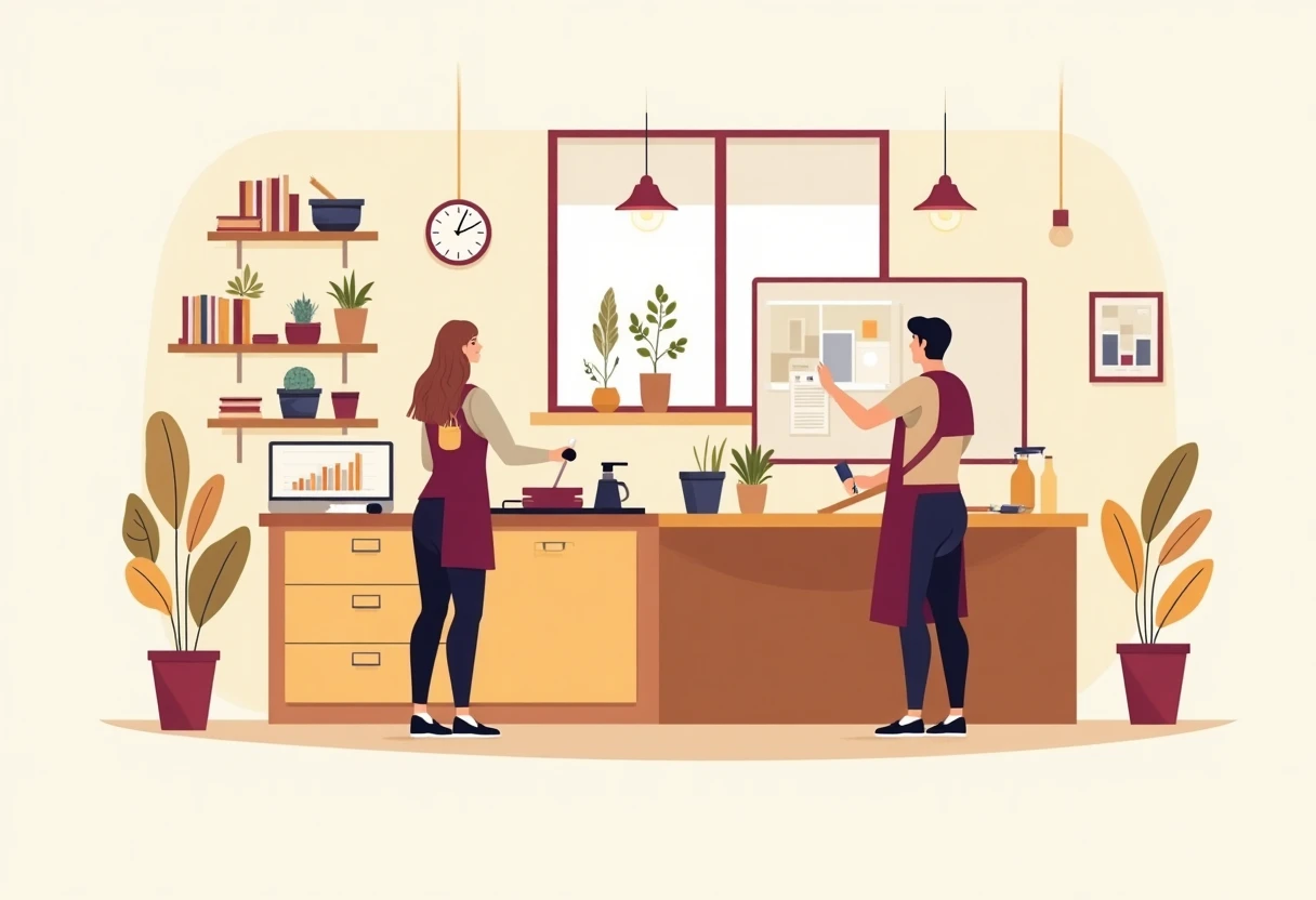 Organised kitchen with housekeeper