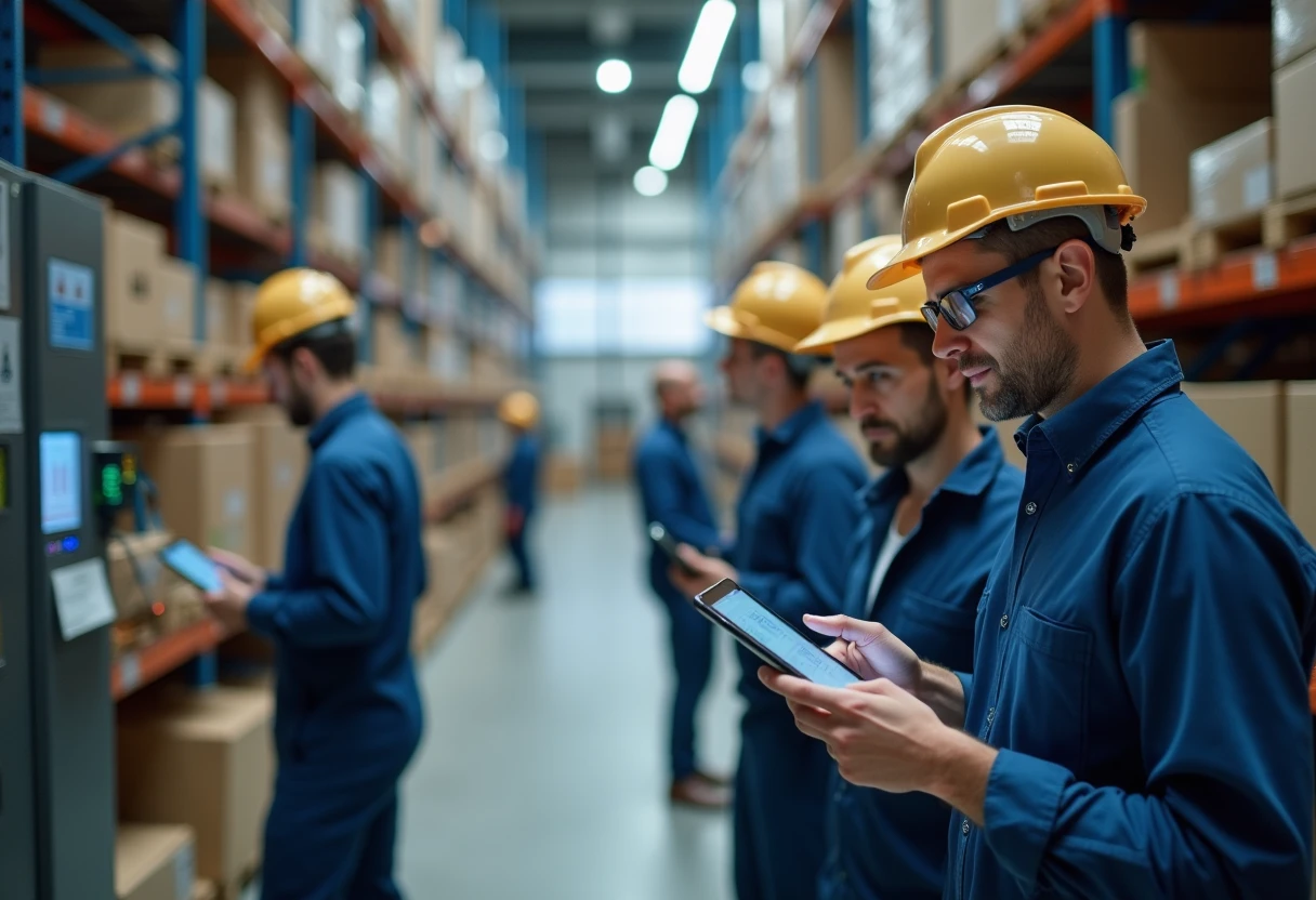 High-tech warehouse environment